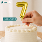 240 Pieces Gold Number 7 Birthday Cake Candle, 6 cm