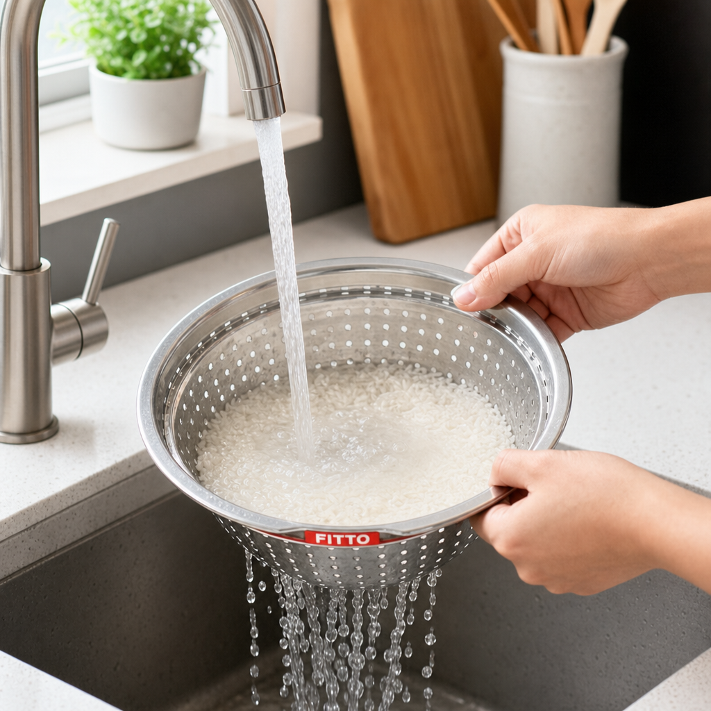 72 Pieces Stainless Steel Rice Strainer, 25 cm Round Kitchen Sieve