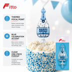 144 Pieces Bottle-Shaped Birthday Cake Topper Candle, Blue, 1 Piece