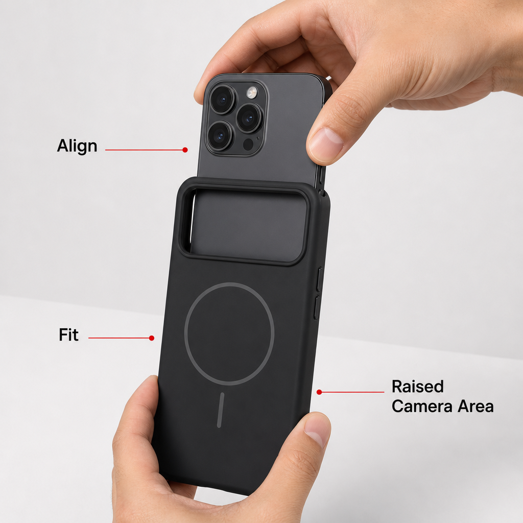 120 Pieces Phone Cases with Magnetic Ring and Raised Camera Protection for 17-Series Phone, Silicone, Black