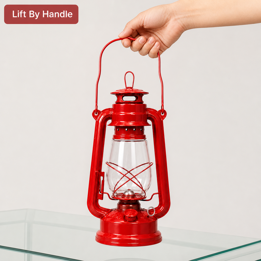96 Pieces Metal Hurricane Lantern, Large Red Portable Lights, 30 cm