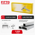 240 Pieces 26/6 Staples, Silver Office Fasteners, 5,000 Pieces