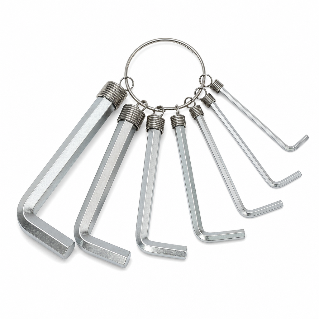 144 Pieces Hex Key Set on Ring, 1.5–10 mm Sizes, Silver, 10 Pieces