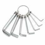 144 Pieces Hex Key Set on Ring, 1.5–10 mm Sizes, Silver, 10 Pieces