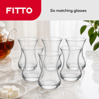 96 Pieces Clear Turkish Tea Glasses, 6-Piece Set for Tea and Beverage Serving