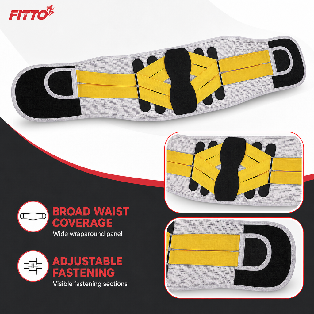 60 Pieces Wide Waist Support Belt, Adjustable Back Brace, Yellow and Black, 1 Piece