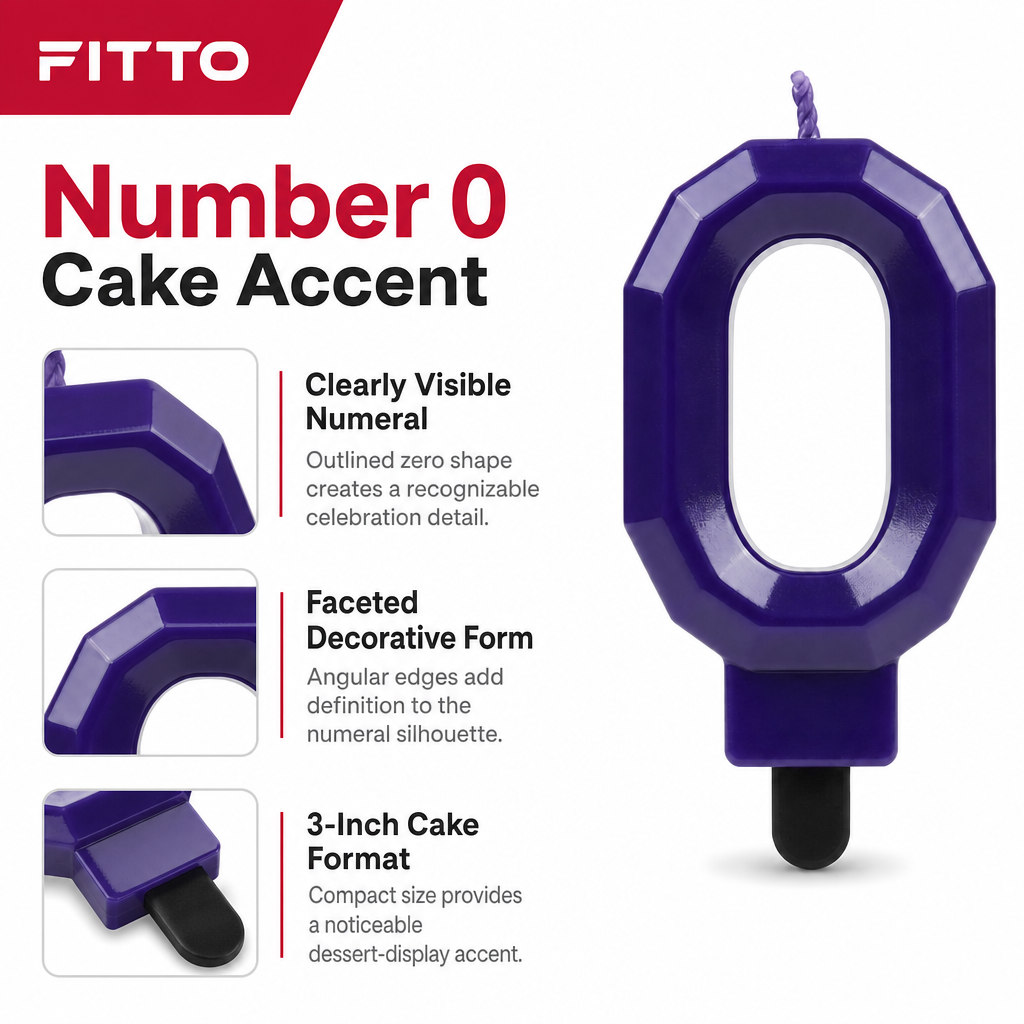240 Pieces Number 0 Cake Candle, 3 in, Assorted Colour, 1 Piece