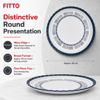60 Pieces Melamine Round Wavy Serving Trays, 60 cm