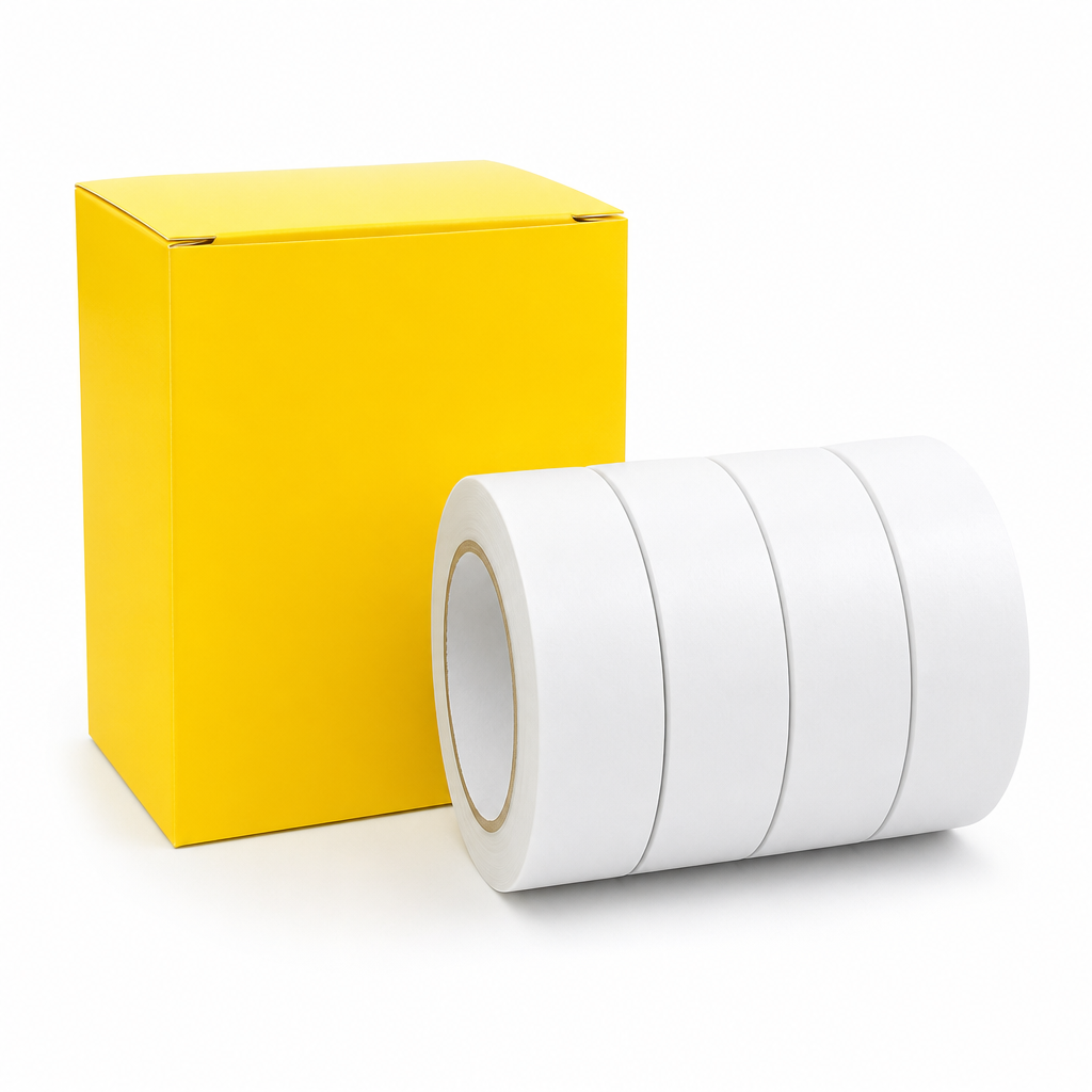 96 Pieces Tissue Adhesive Tapes 36 mm x 15 yd White, Double-Sided, 4 Rolls