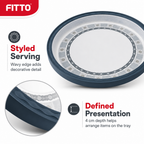 96 Pieces Melamine Round Wavy Serving Trays, 35 cm