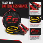 60 Pieces Booster Cables, 500 Amp Black and Yellow, Coiled Roll for Vehicle Battery Starting Tasks, 1 Piece