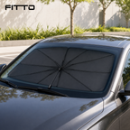 96 Pieces Foldable Car Windshield Sunshades Umbrella, 140 x 79 cm, Black