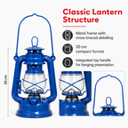 96 Pieces Metal Hurricane Lanterns, Small Blue Hanging Lantern, 20 cm