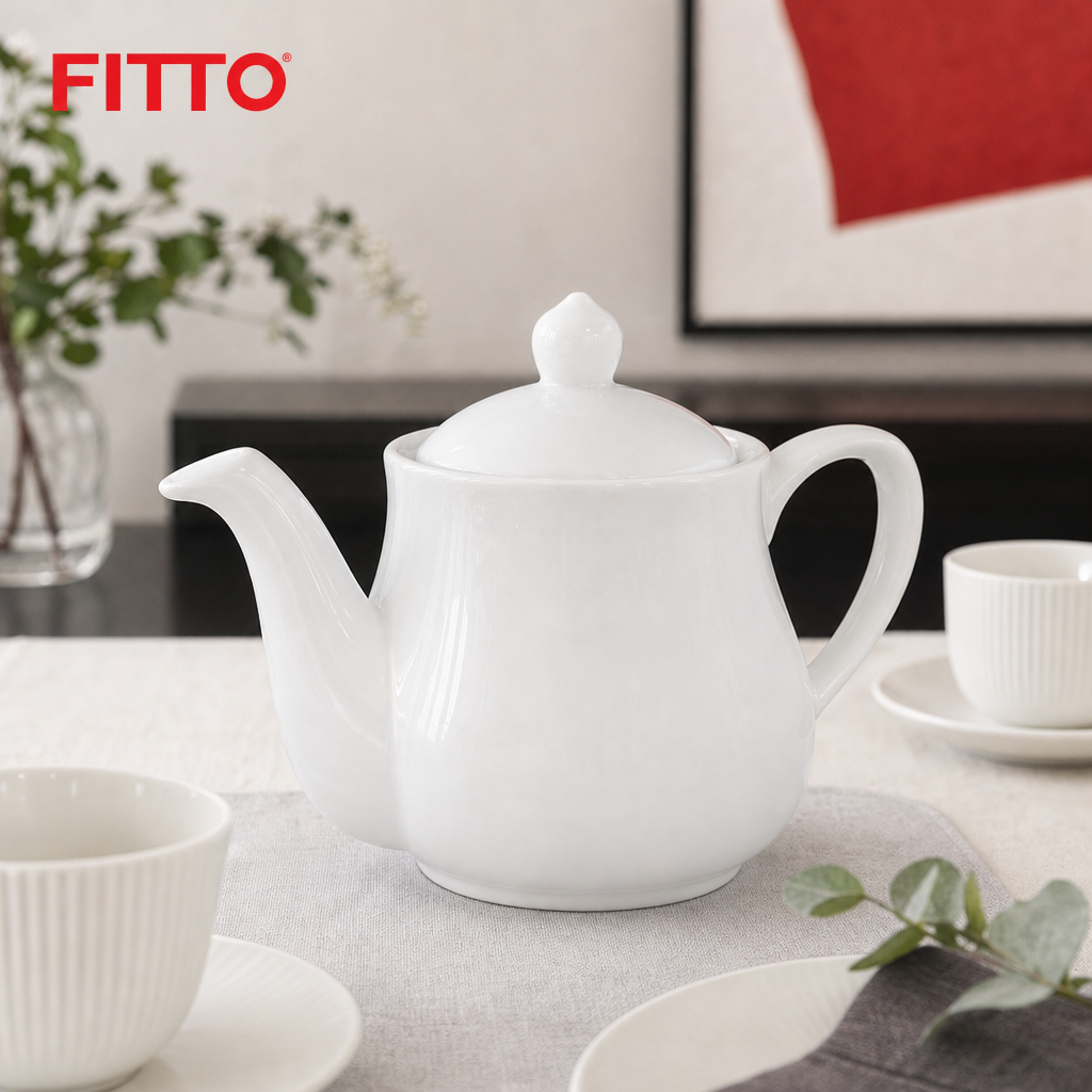 96 Pieces Ceramic Teapots with Lid, White, 1 Piece
