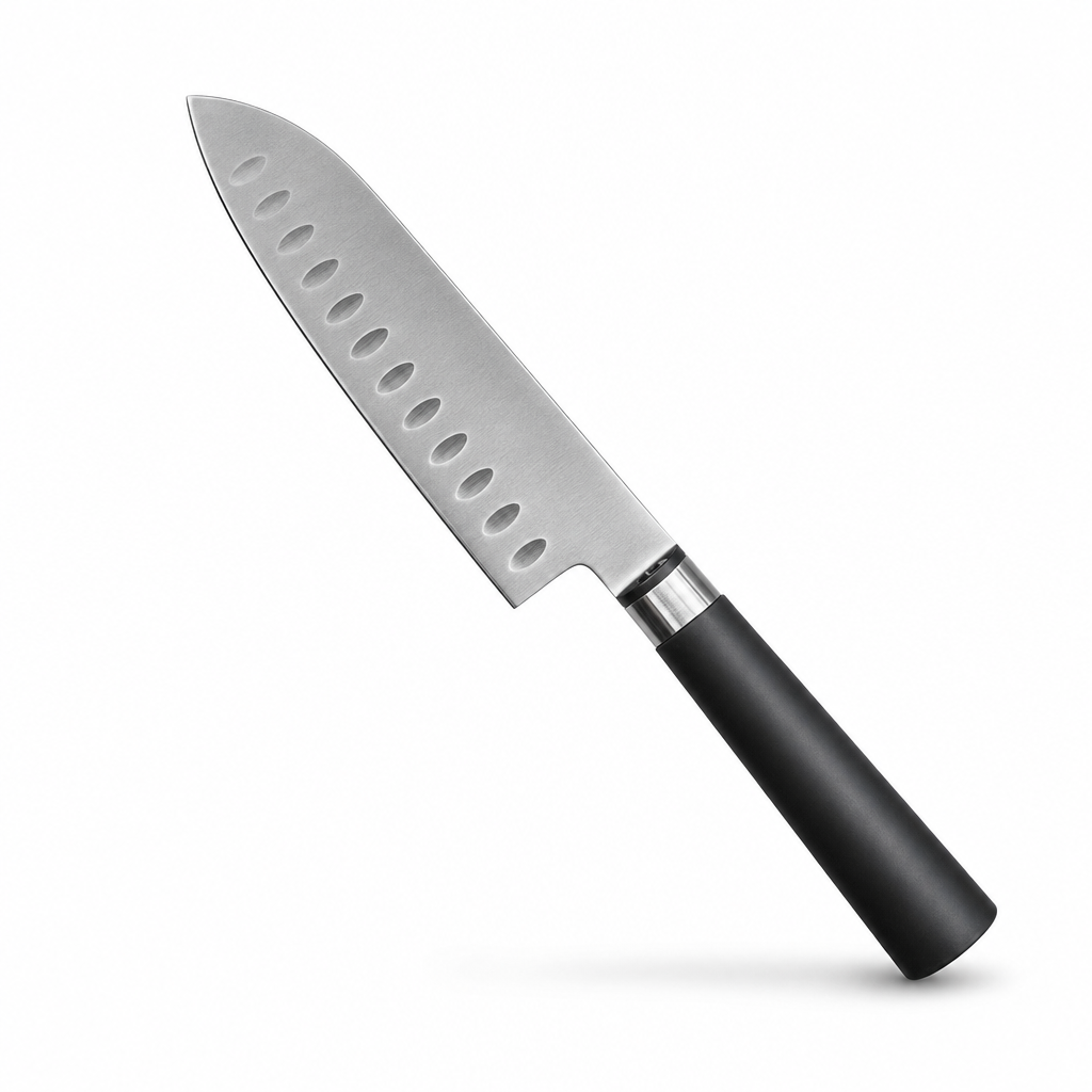 72 Pieces Santoku Knife, 7 Inch Kitchen Knives with Dimpled Blade and Black Handle, Single Piece