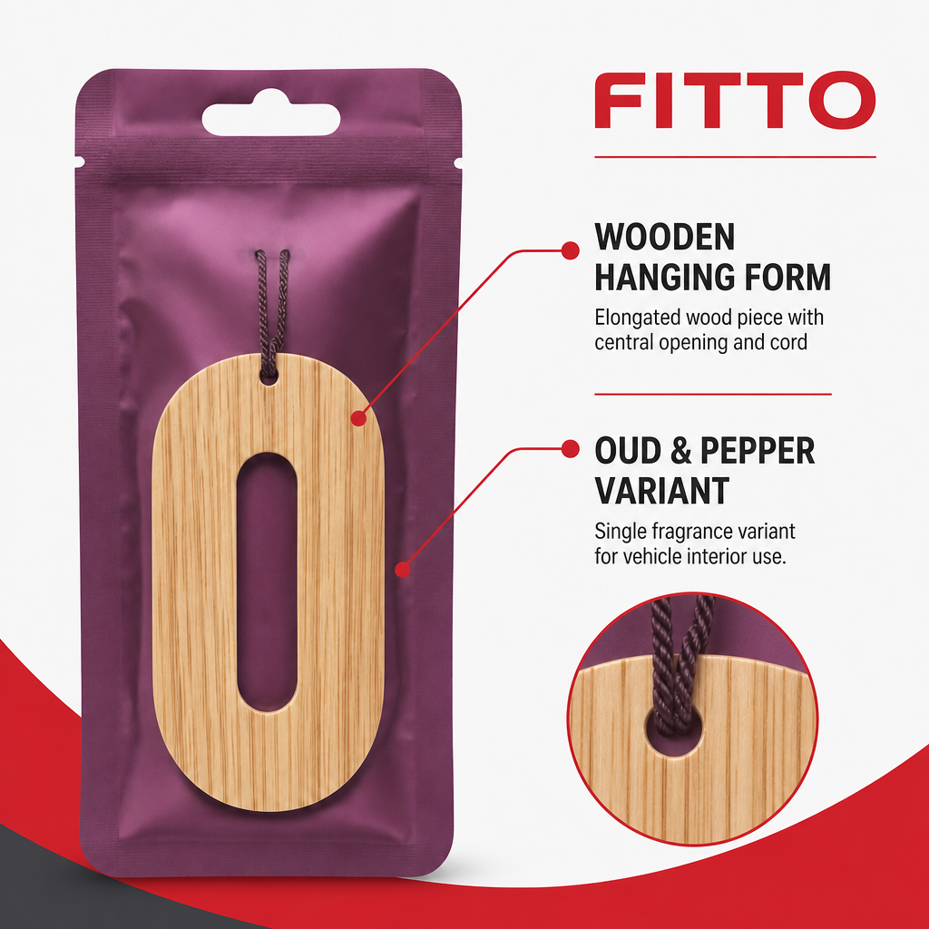 72 Pieces Wooden Car Air Fresheners, Oud & Pepper Hanging Scent Accessory, 1 Piece