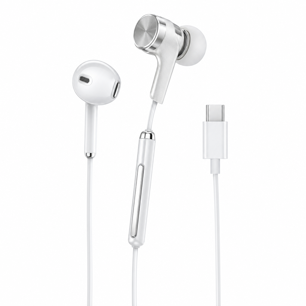 120 Pieces USB-C Wired Earphoneses with Microphone, HiFi Sound and Noise Isolation