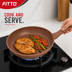 72 Pieces Granite-Coated Fry Pan, 26 cm, Brown