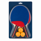 96 Pieces Table Tennis Racket Set, 2 Rackets and 3 Balls, Red and Blue Paddle Set for Recreational Matches