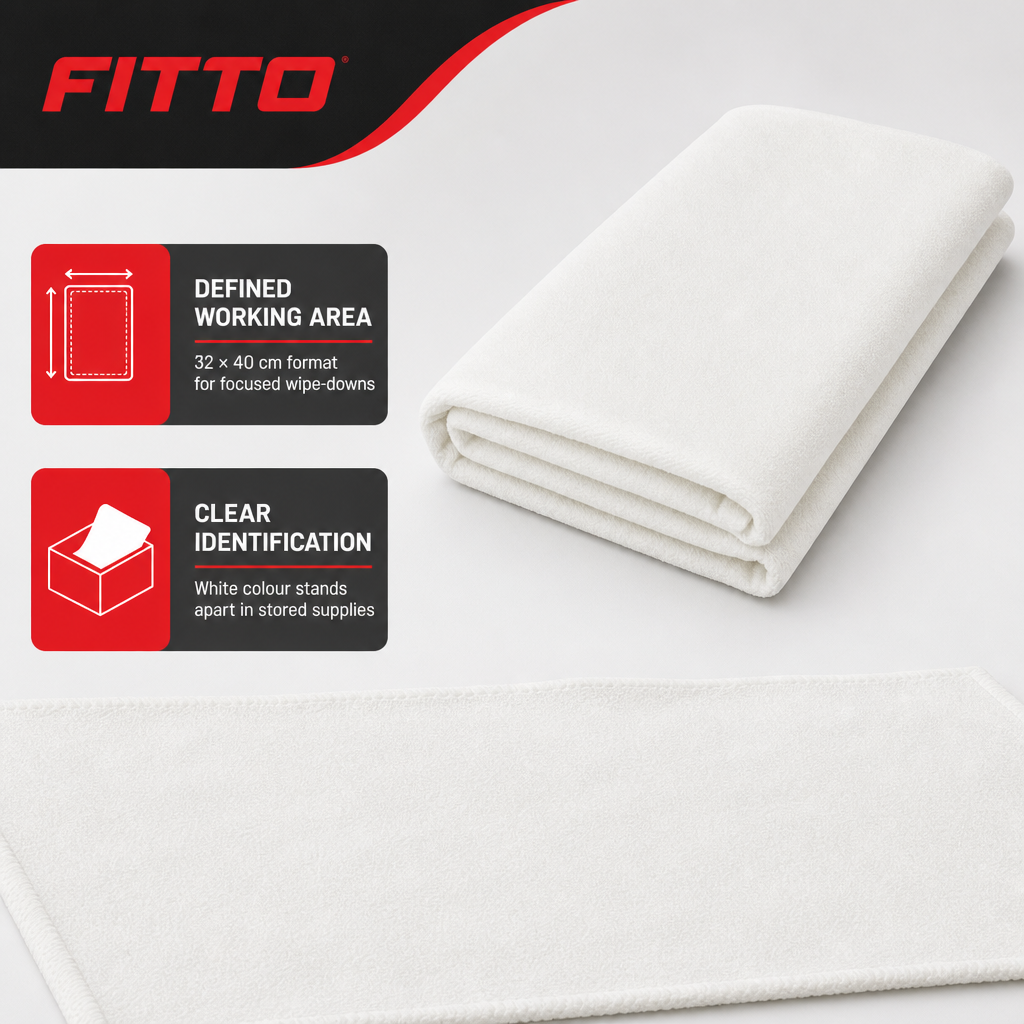 96 Pieces White Microfibre Car Cleaning Towel, 32 × 40 cm