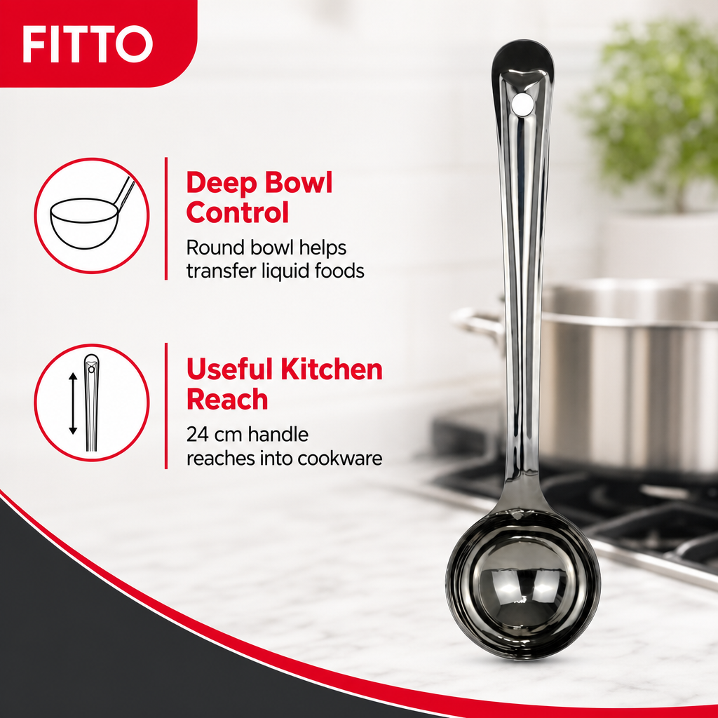 144 Pieces Stainless Steel Basting Ladle, Size No. 1, 24 cm Long Handle Kitchen Utensil