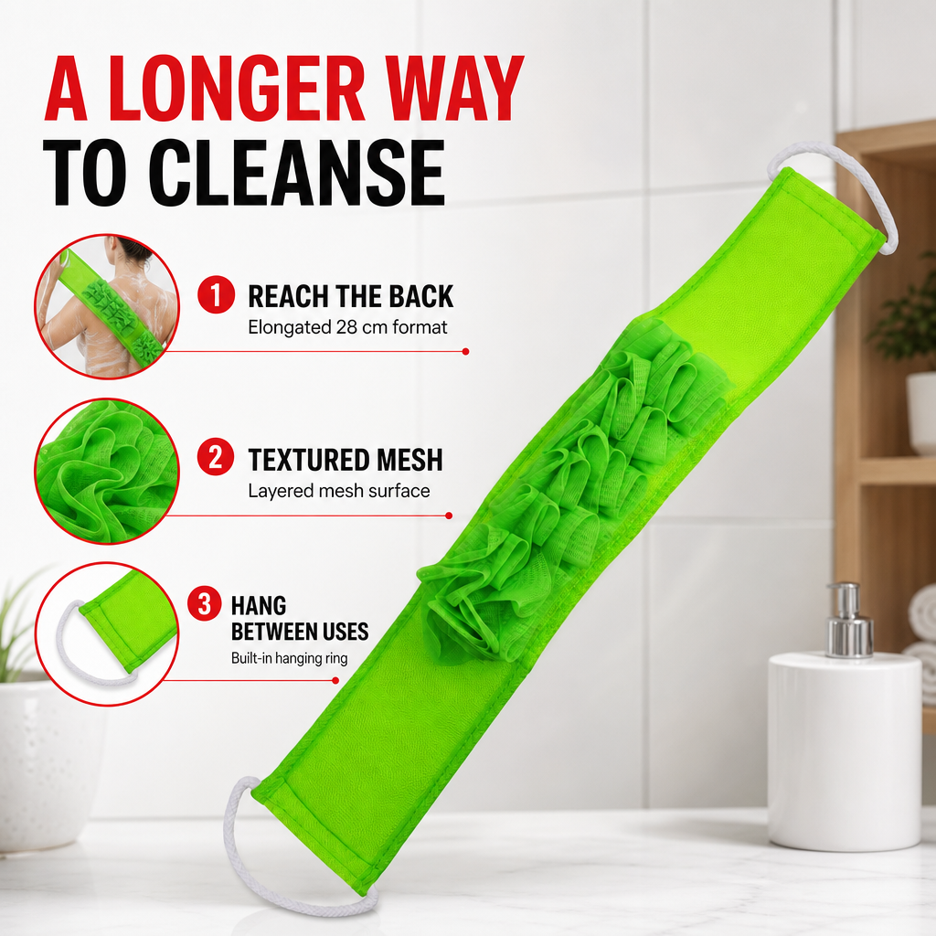 144 Pieces Mesh Bath Back Scrubber with Hanging Ring, Assorted Colour, 28 cm, 1 Piece