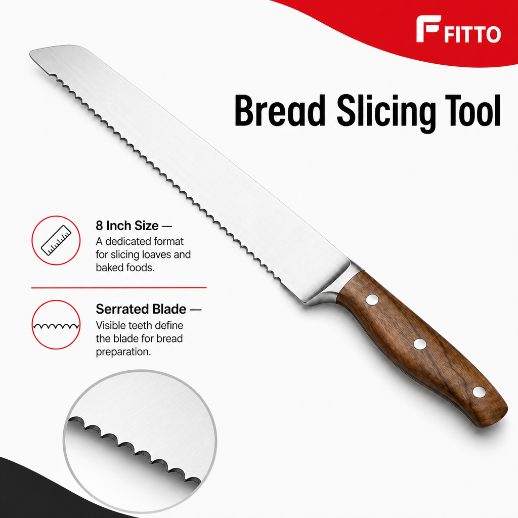 72 Pieces Bread Knife, 8 Inch Serrated Blade with Brown Handle for Slicing Loaves and Baked Foods