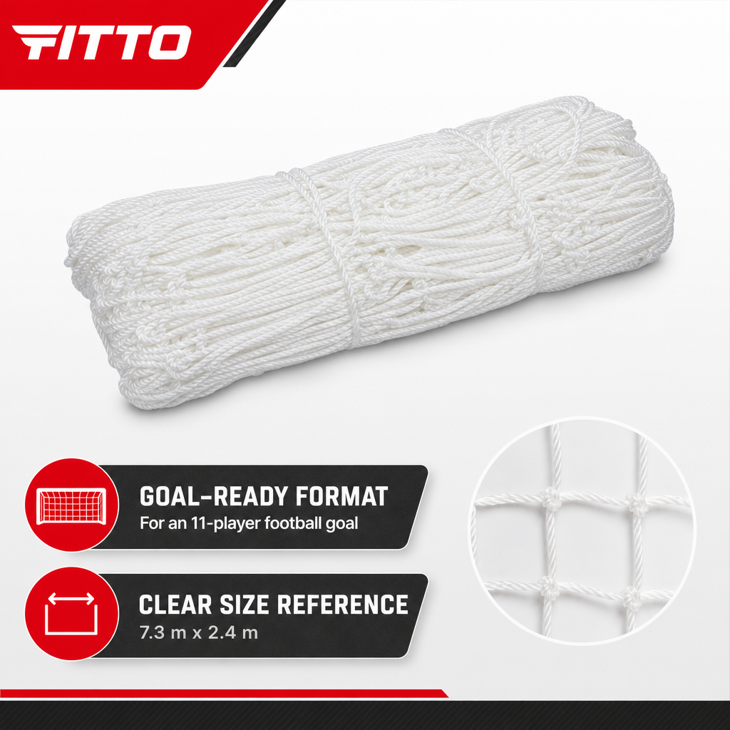 48 Pieces Football Goal Post Nets for 11-Player Goal, 7.3 m x 2.4 m