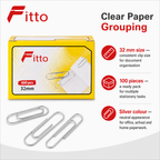 240 Pieces Paper Clips, 32 mm, 100 Pieces, Silver