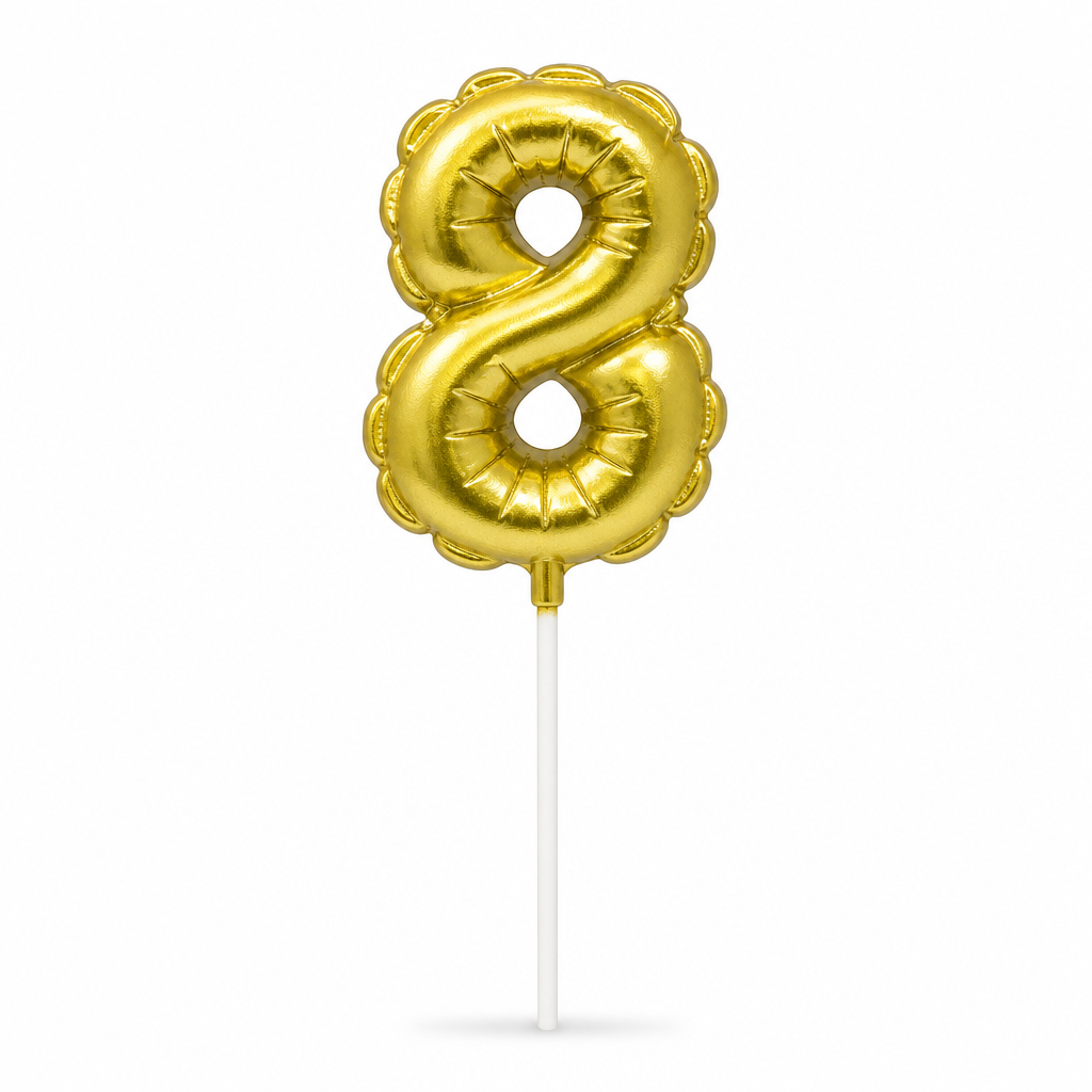 144 Pieces Number 8 Birthday Cake Candle, 9 cm, Gold or Silver Single Candle