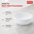 120 Pieces White Round Melamine Serving Bowl with Raised Rim, 27 x 27 x 9 cm, 1 Piece