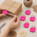120 Pieces Mini Retractable Tape Measure Key Chains, 1 m Each, Pink, 6-Piece Set