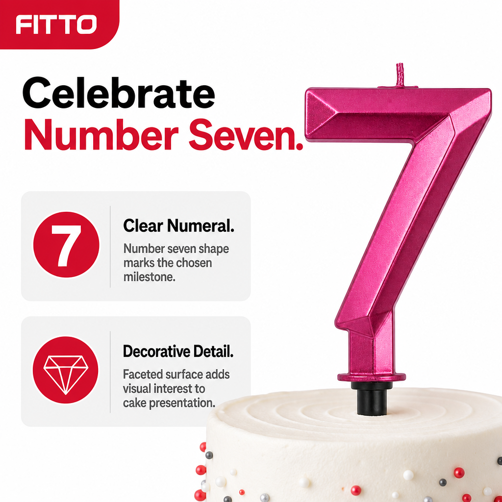 240 Pieces Assorted Colour Diamond Number 7 Cake Candle, 3 Inch, 1 Piece
