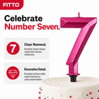 240 Pieces Assorted Colour Diamond Number 7 Cake Candle, 3 Inch, 1 Piece