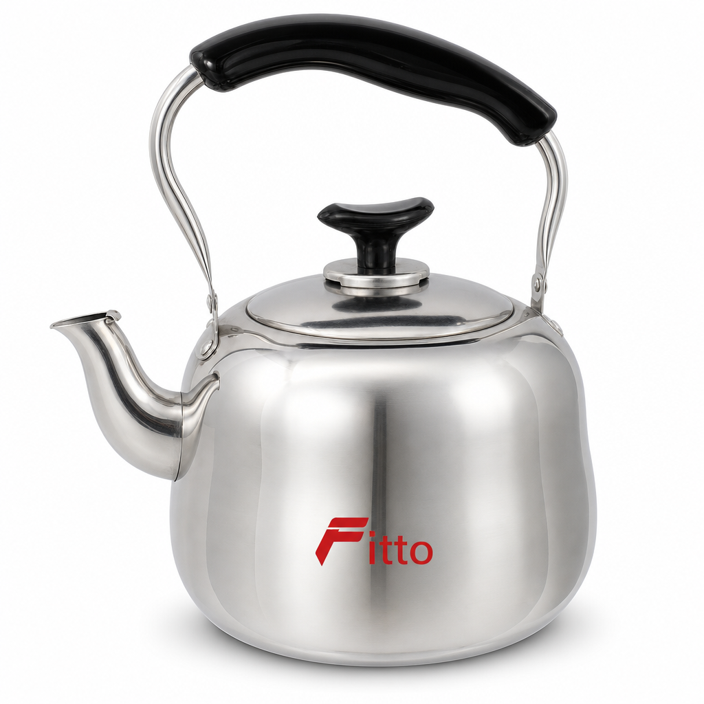 72 Pieces Stainless Steel Whistling Kettle, 5-Litre Silver Stovetop Water Kettle with Black Handle