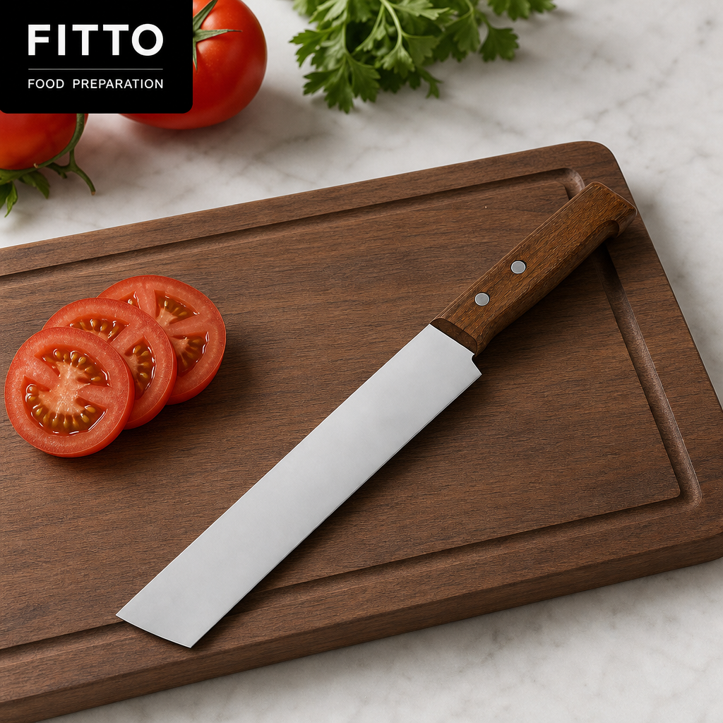 96 Pieces Kitchen Knives with Wooden Handle, 8 Inch Silver Blade, 1 Piece