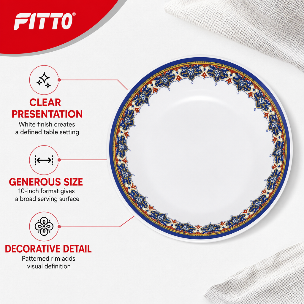 120 Pieces Melamine Dinner Plate, 10 Inch, White