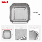 96 Pieces Grey Stainless Steel Square Strainer Basket, 27 x 27 cm, 1 Piece