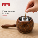 72 Pieces Wooden Incense Burner Bowl with Handle, Metal-Lined 4.3 Inch