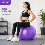 96 Pieces Exercise Ball for Fitness and Yoga, Purple PVC Core Training Ball, 55cm, 2mm, 330 lb Capacity