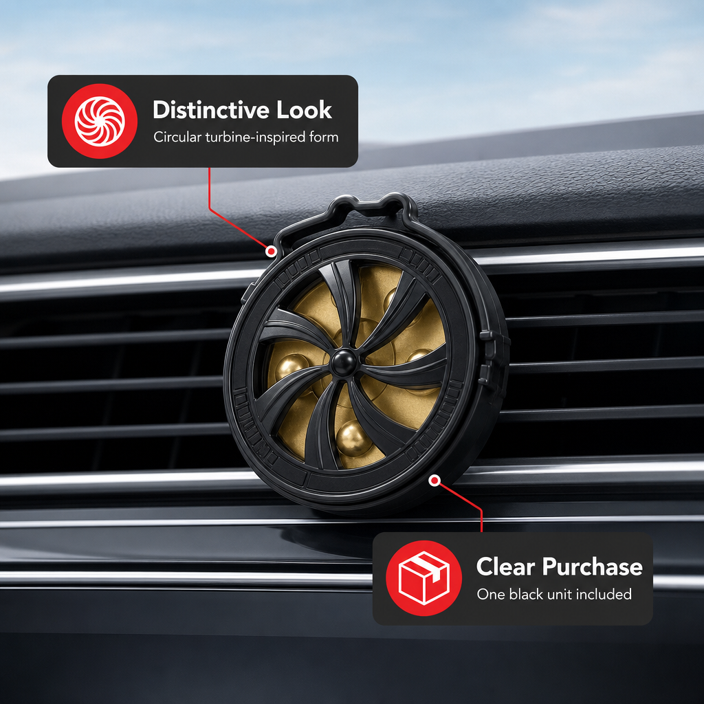 96 Pieces Turbine Car Vent Air Freshener, Black Circular Design, Single Unit