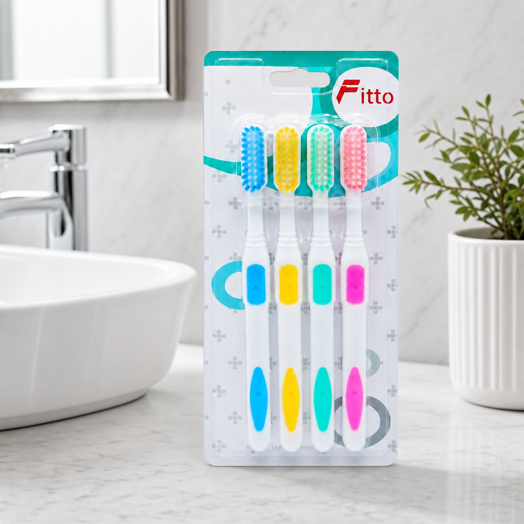240 Pieces Adult Toothbrushes Assorted Colours, 4 Pieces