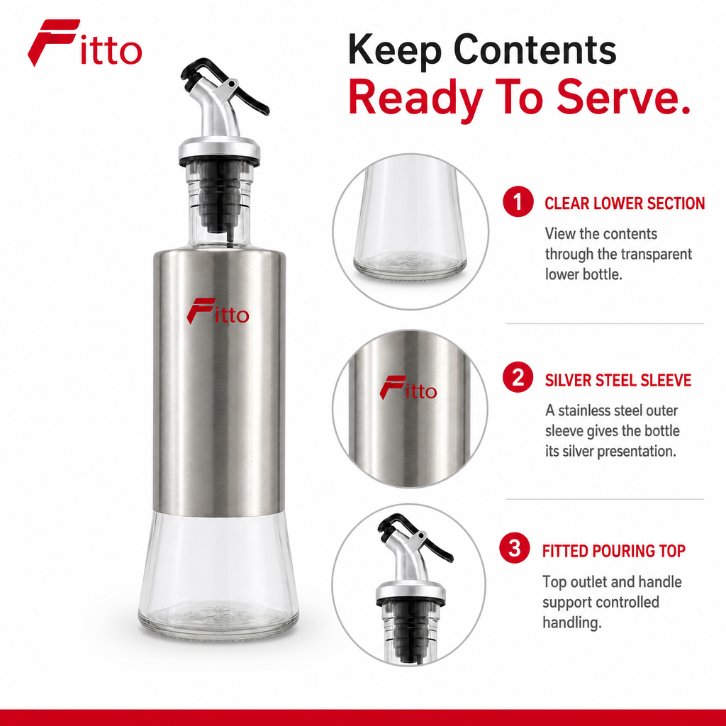 120 Pieces Stainless Steel Oil and Vinegar Dispenser Bottle, Silver, 1 Piece