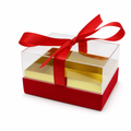 96 Pieces Red Rectangular Acrylic Presentation Box with Ribbon, 14.5 x 9.5 x 8 cm, 1 Piece