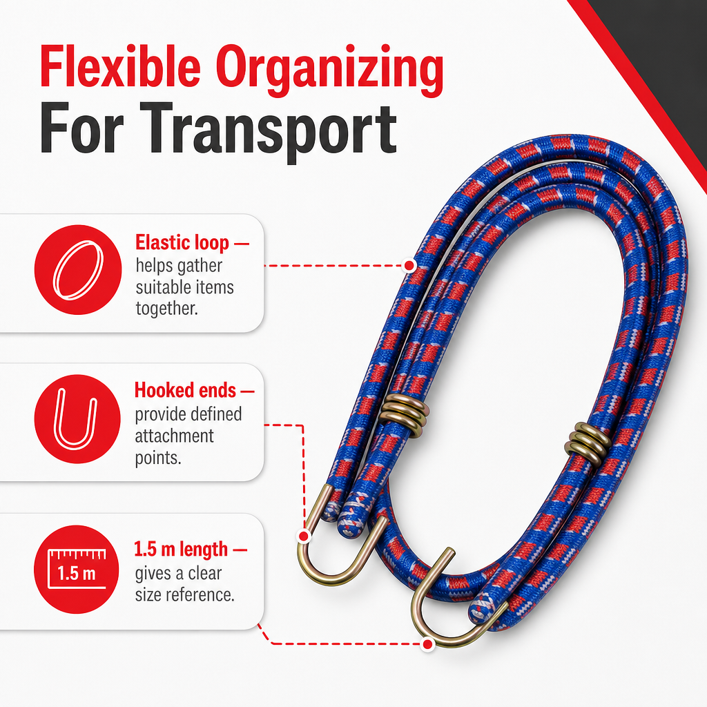 144 Pieces Elastic Bungee Cords with Hooks, 1.5 m, Multicolor, 1 Piece