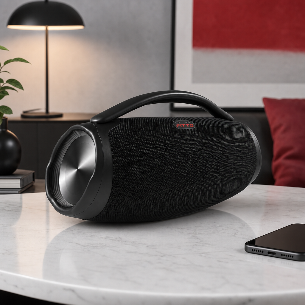 48 Pieces Wireless Boombox Speaker with Carry Handle, Bluetooth 5.1, Black