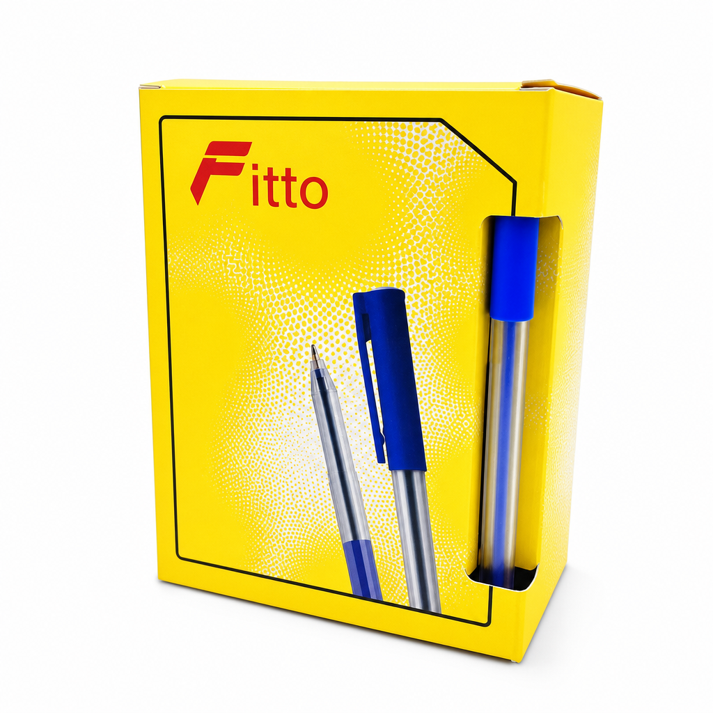 72 Pieces Ball Pens, Blue Ink, 50 Pack for Office, School and Desk Writing