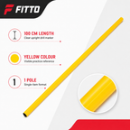 144 Pieces Plastic Soccer Training Pole, 100 cm, Yellow