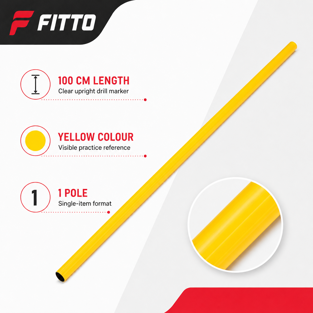 144 Pieces Plastic Soccer Training Pole, 100 cm, Yellow