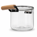 60 Pieces Glass Kettle and Teapot 4.5 L Clear and Black with Wooden Handle, 1 Piece